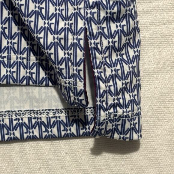 Greyson Polo Shirt Mens Large Blue Geometric AOP Golf Performance Short Sleeve - Picture 7 of 13